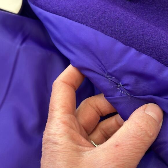 Vintage 90s Young Gallery Royal Purple Girls Long Dress Peacoat 7 - Picture 12 of 13